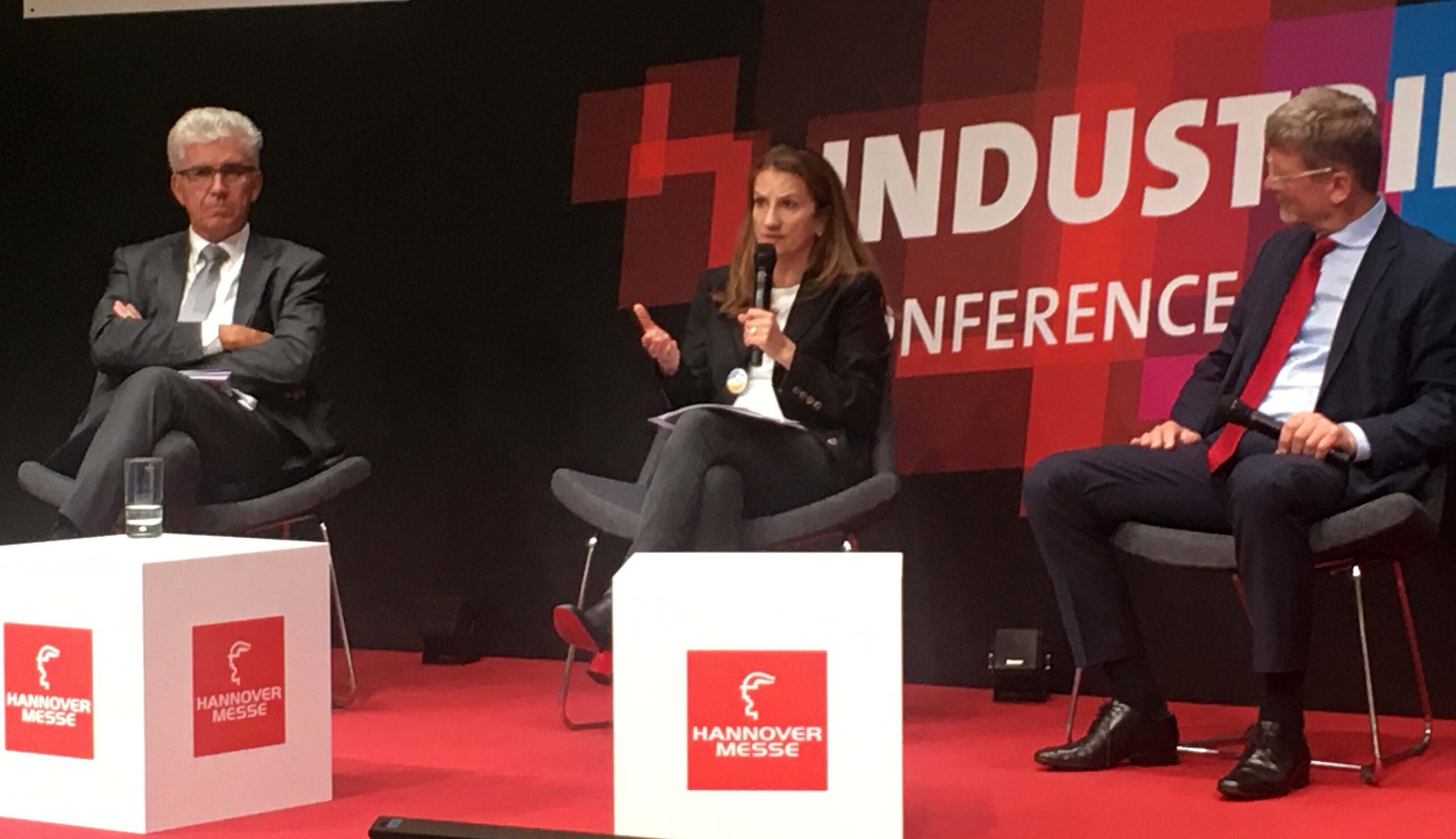 Picture of panel discussion at Hannover Messe