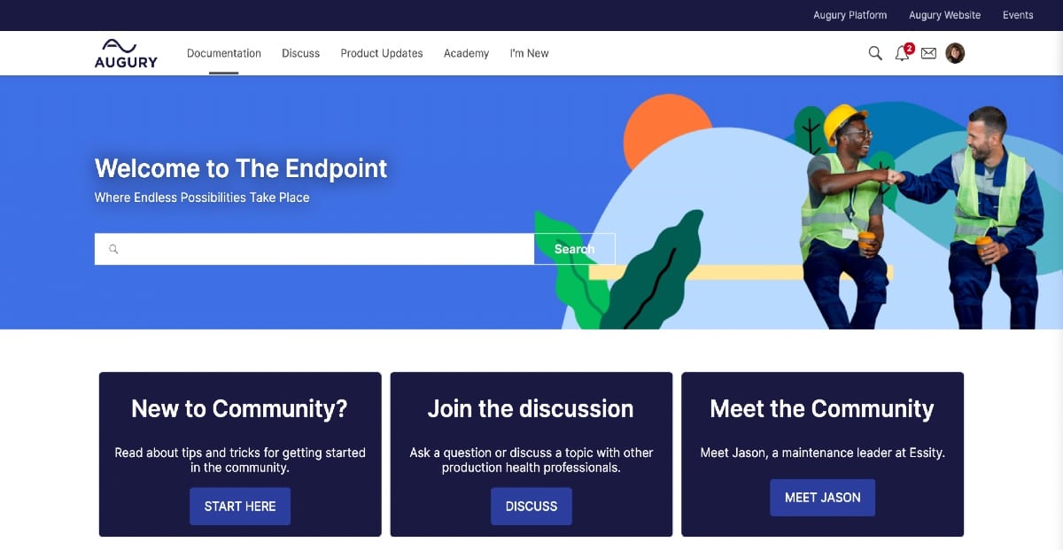 A view of The Endpoint's landing page