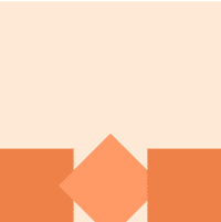 An orange and beige logo with a diamond in the middle for Design Your Own Downtime.