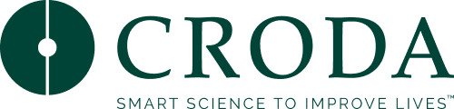 Croda logo with a green circular design on the left and the word CRODA in green capital letters to the right. Below is the tagline SMART SCIENCE TO IMPROVE LIVES™ in smaller green letters.