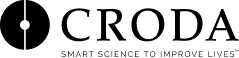 The Croda logo features a black circle with a vertical line and dot, next to the word CRODA in large, bold letters. Below is the slogan: SMART SCIENCE TO IMPROVE LIVES.