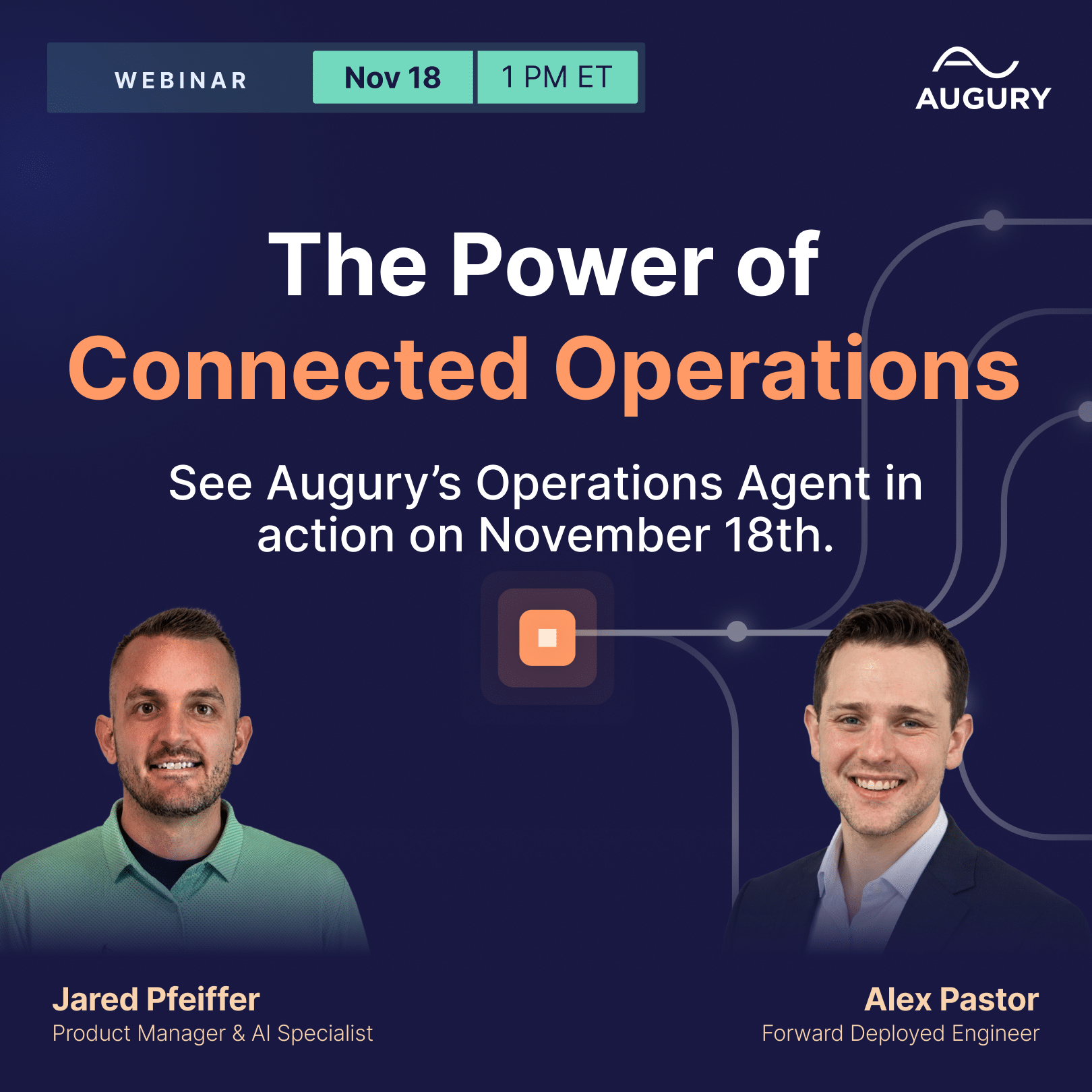 Join us Wednesday, Nov. 18th at 1 PM ET to see how Augury’s Operations Agent combines production, process, and reliability data with your team’s expertise. Register for our webinar for free today.