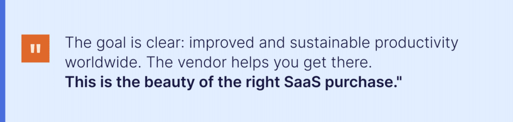 Quote: SaaS is about long-term partnership