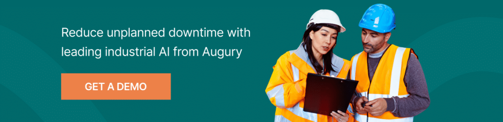 Call-to-action highlighting Augury as a solution for reducing unplanned industrial machine downtime