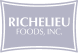 Logo for Richelieu Foods, Inc. with white text on a light purple, rectangular background that is curved inward at the sides.