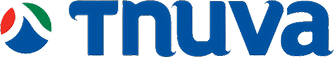 Tnuva logo with blue text and a circular symbol on the left featuring red, green, and blue segments.