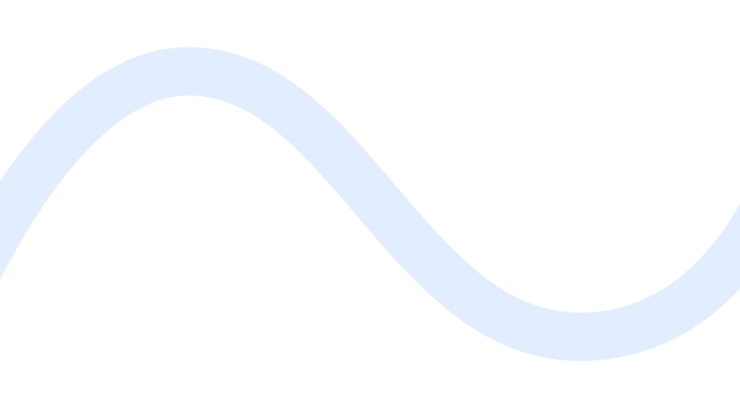 A smooth, light blue wavy line curves across a white background from the left to the right side of the image.