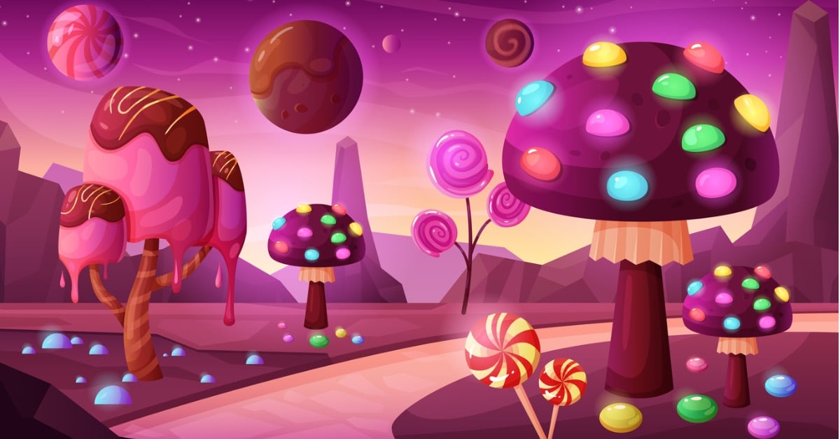 A fantasy candy land worthy of Willy Wonka