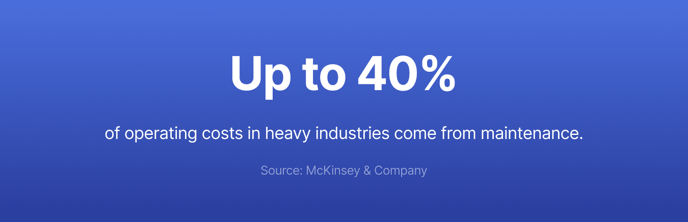 According to McKinsey & Company, maintenance represents up to 40% of operating costs in heavy industries.